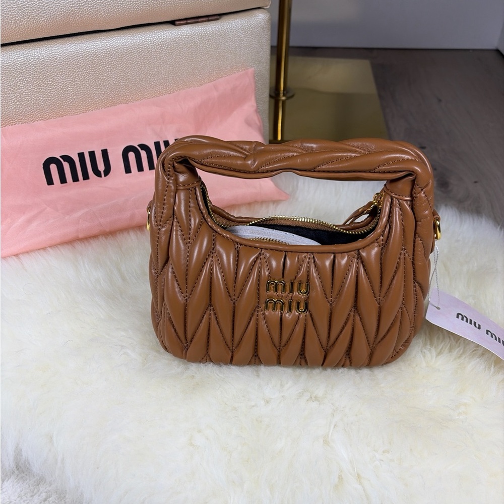 Brown Quilted Leather Handbag
